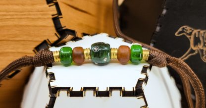 Brown, Green, and Brass Paracord Show Lead - Image 4