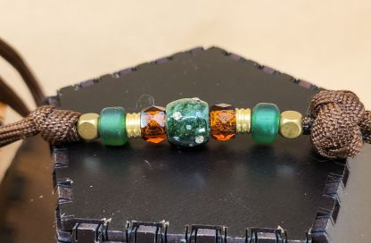 Brown, Green, and Brass Paracord Show Lead - Image 2