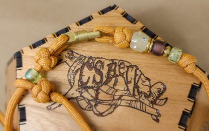 Apricot, Plum, Pale Green, and Brass Paracord Show Lead with Collar - Image 4