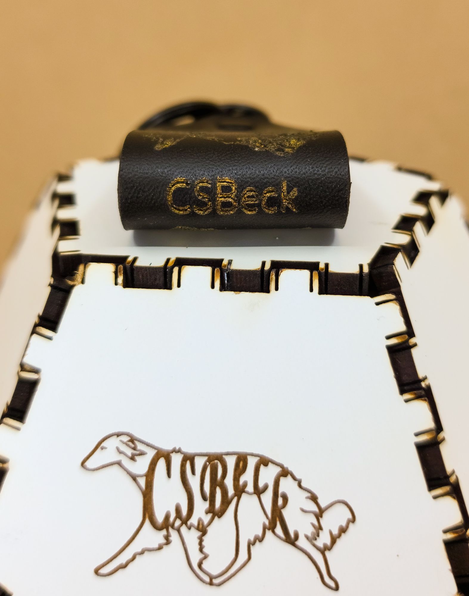 Black and Gold Borzoi Skull Keychain - Image 4