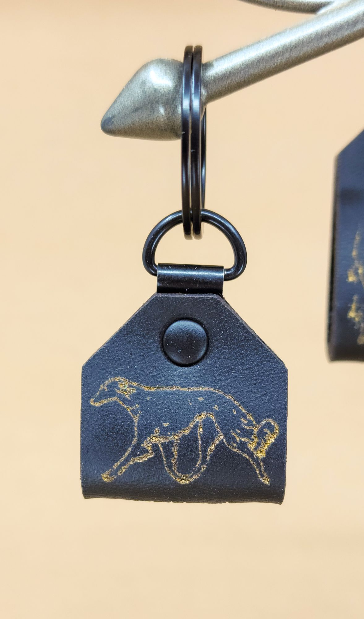 Black and Gold Gaiting Silken Windhound Keychain