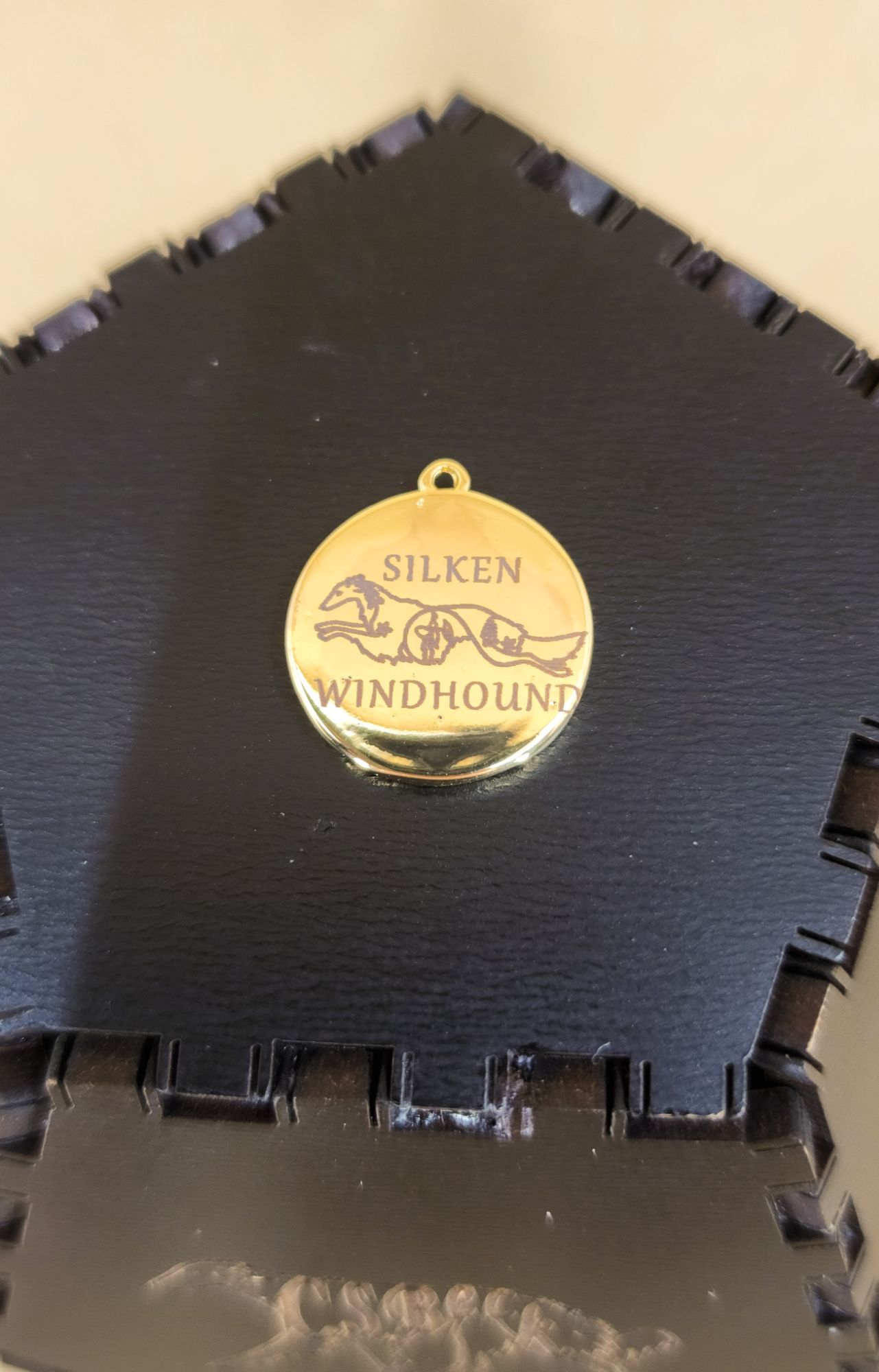 Gold Whimsical Wildflower Windhound Heart Pendant