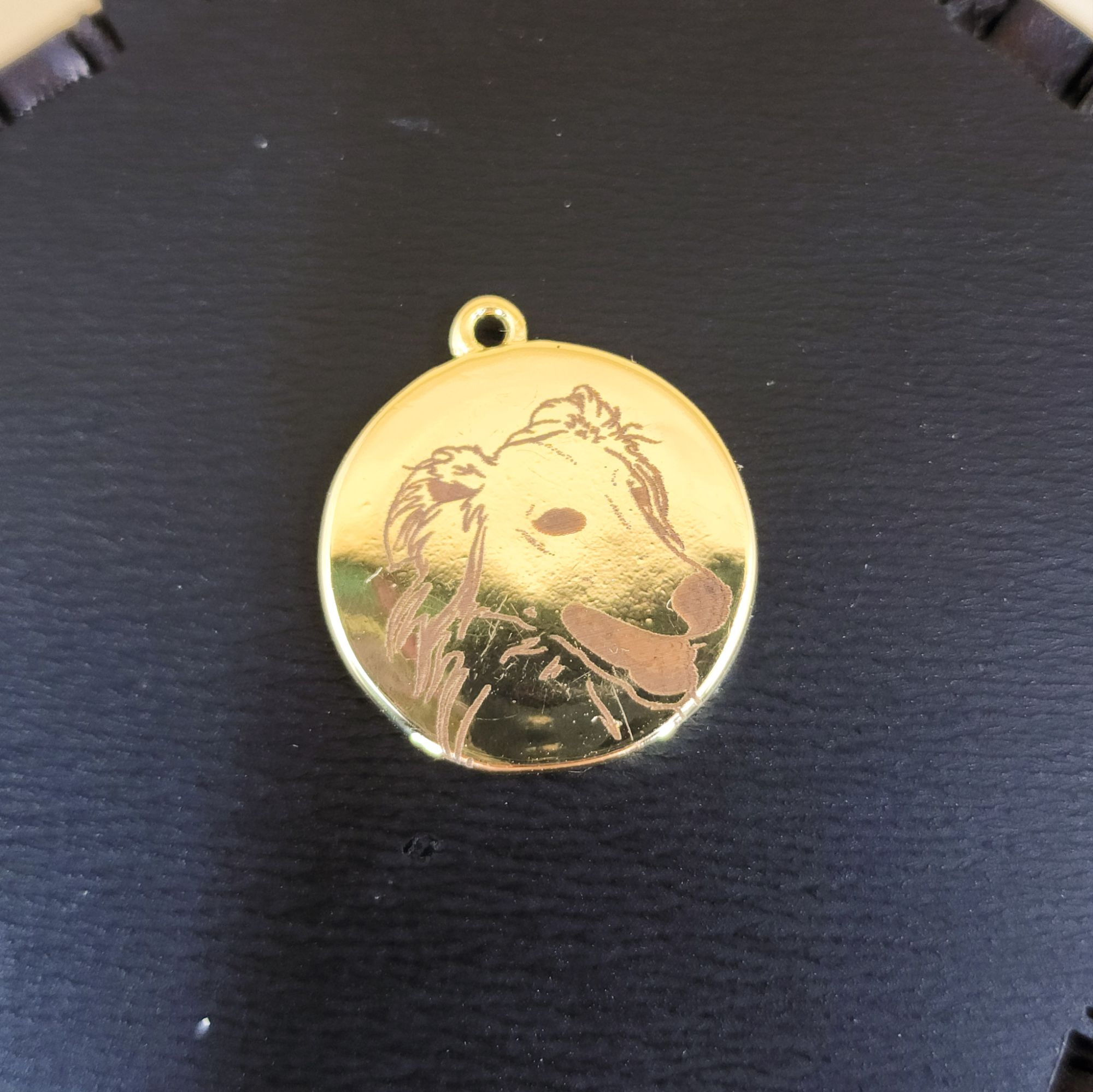 Gold Silken Windhound Heart Pendant - Image 2