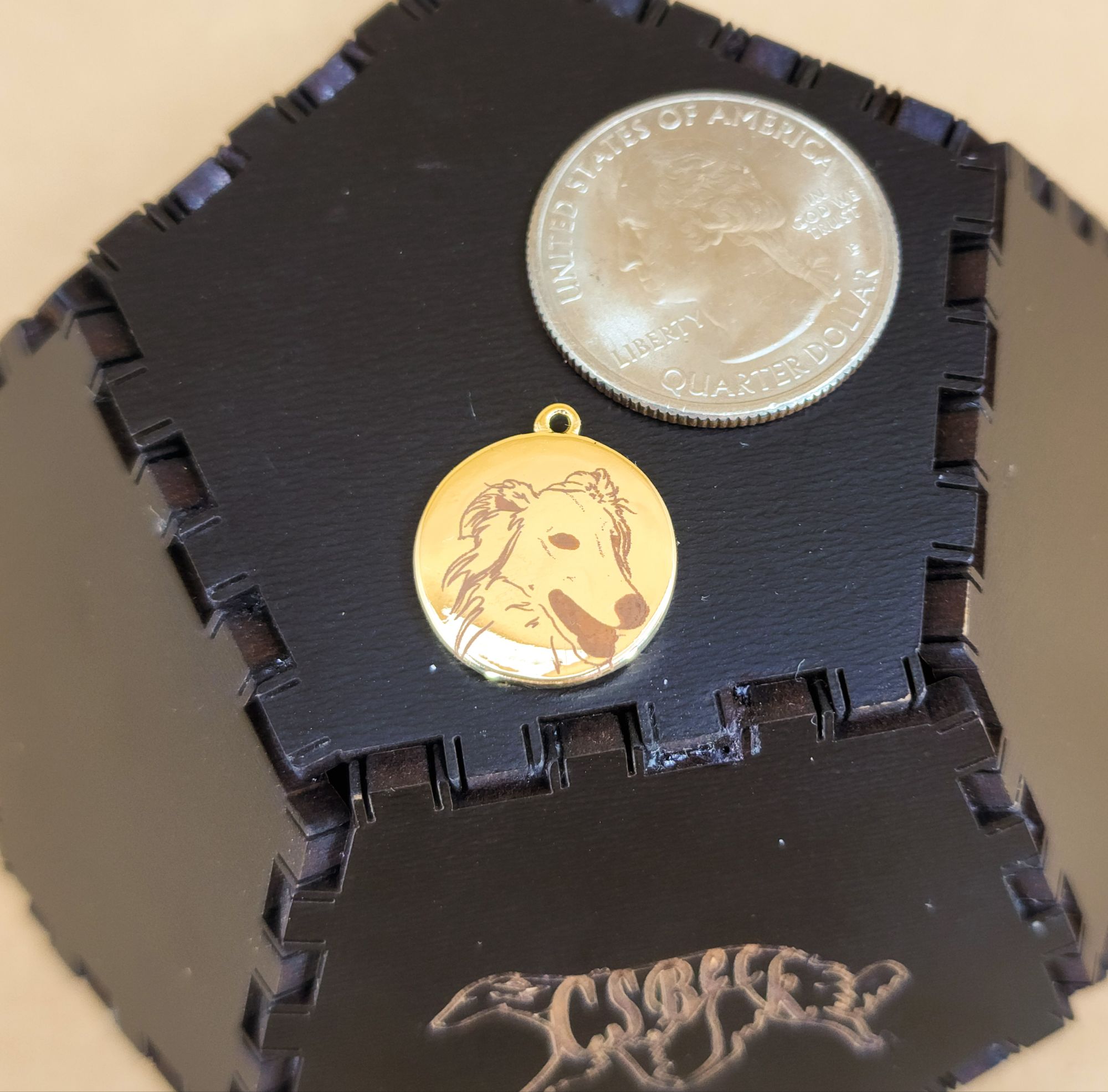 Gold Silken Windhound Heart Pendant - Image 3