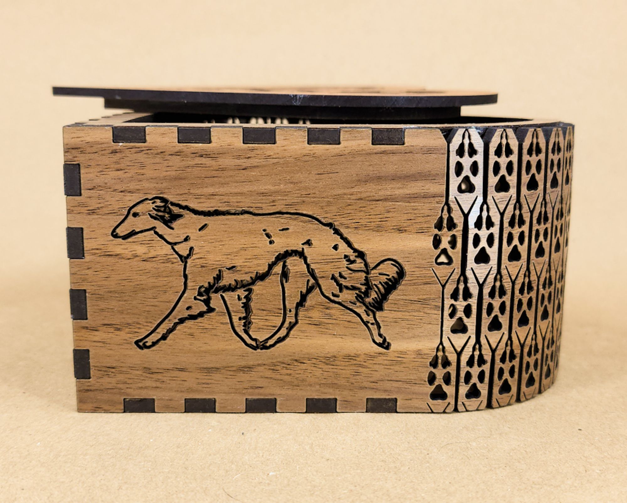 Silken Windhound Cherry and Walnut Heart Box - Image 2