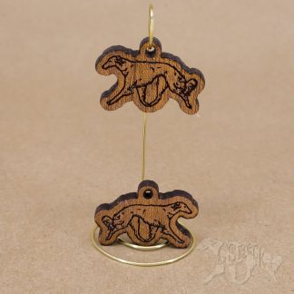 Silken Windhound Shaped Pendant Pair - MDF Core Sapele - Small