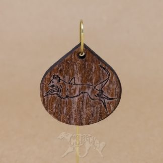 Silken Windhound Landshark Drop Pendant - Solid Leopardwood - Large