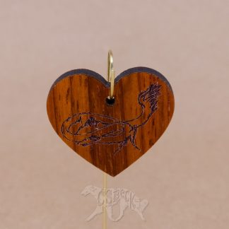 Noodle Dragon Heart Pendant - MDF Core Padauk - Large