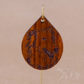 Silken Windhound Portrait Pendant - MDF Core Padauk - Large