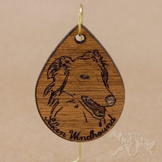 Silken Windhound Portrait Pendant - MDF Core Sapele - Extra Large