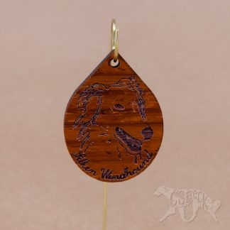 Silken Windhound Portrait Pendant - MDF Core Padauk - Medium
