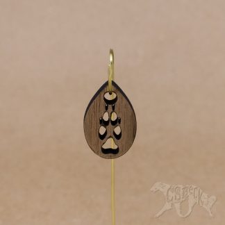 Cutout Pawprint Pendant - MDF Core Walnut - Small