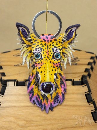 Lisa Frank Inspired Silken Windhound Keychain