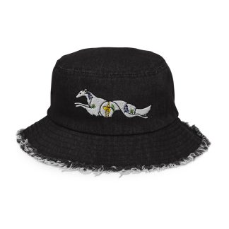 Wildflower Windhound Distressed denim bucket hat