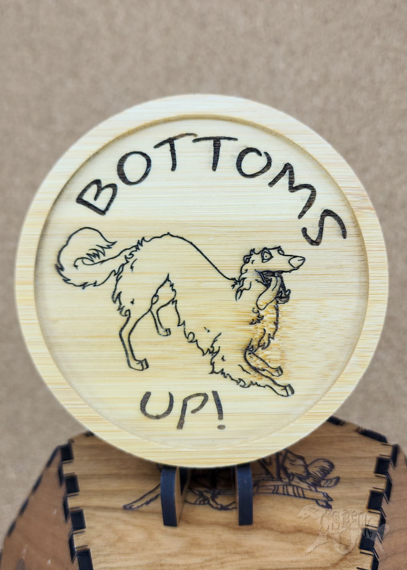BOTTOMS UP Silly Silken Coaster Pair - Image 2